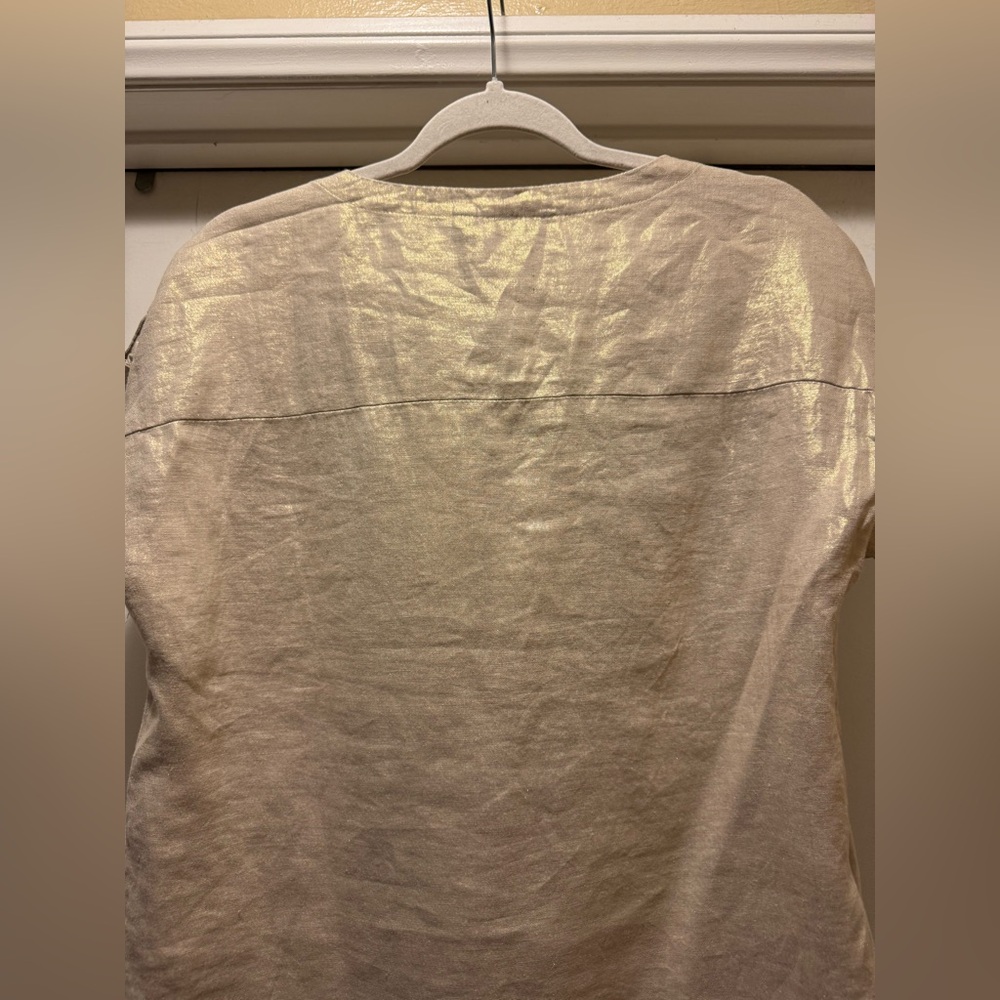 Ellen Tracy Gold Short Sleeve Women's Top Size S - Picture 6 of 15
